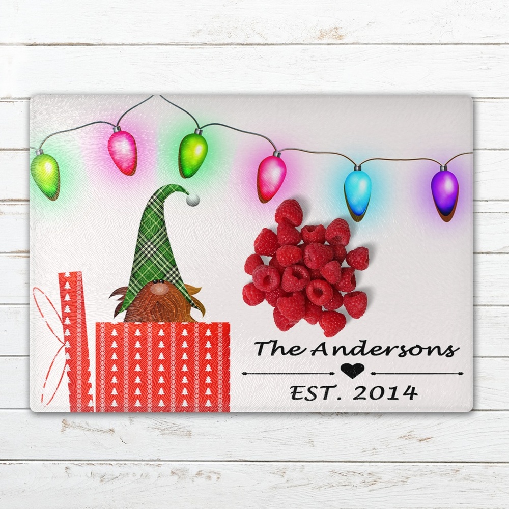 Personalized Holiday Glass Cutting Boards